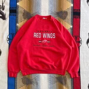 Vintage 90s Detroit Red Wings Embroidered Crewneck Sweatshirt Size XL Hockey